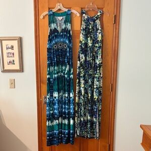 Calvin Klein Blue and Green Maxi Dresses